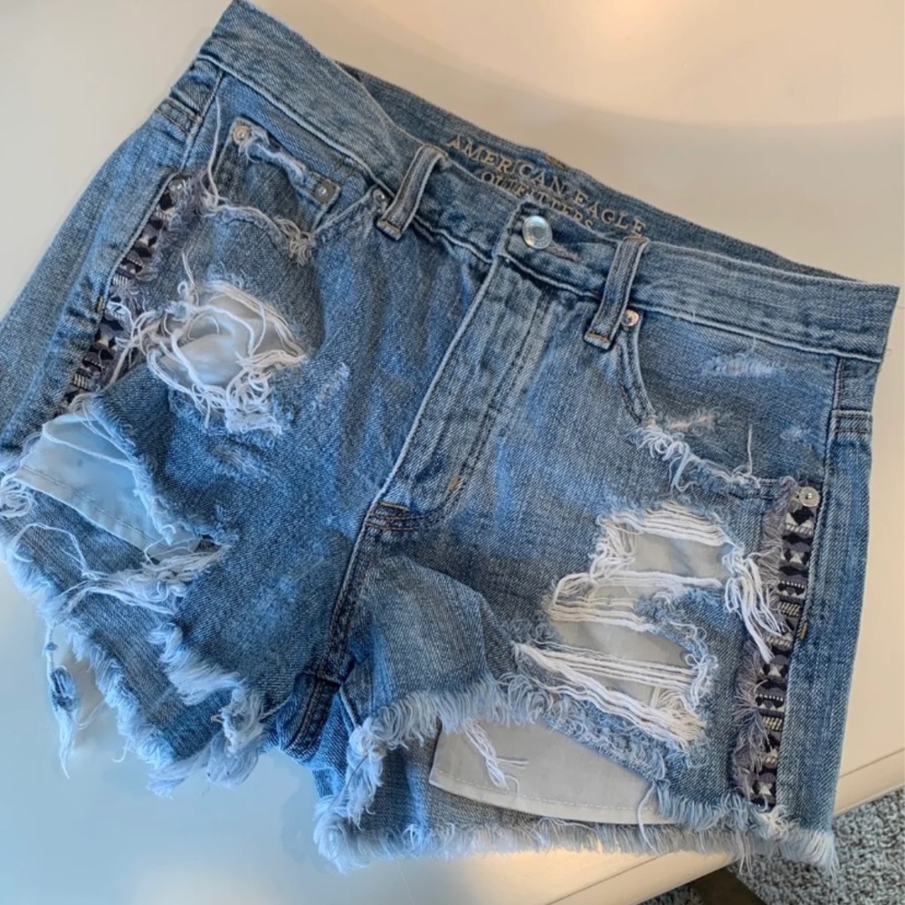 high rise jean short